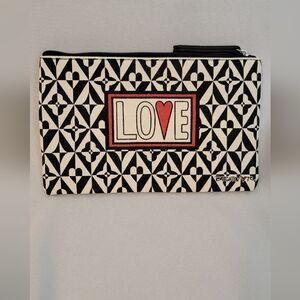 NWOT Brighton Black and White LOVE Cosmetic Bag